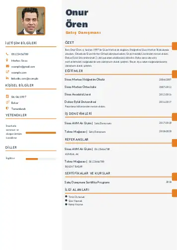 Market Sektörü İçin CV Örnekleri cv indir